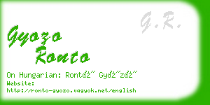 gyozo ronto business card